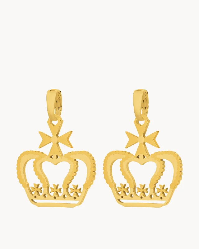 Matte - finish drop earrings for a sophisticated and understated lookThe Crown Pendant, Gold Earring Pendants Matte - finish drop earrings for a sophisticated and understated lookThe Crown Pendant, Gold Earring Pendants