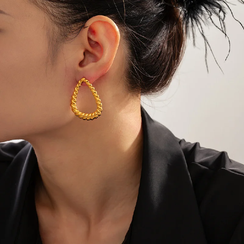 Opal drop earrings with iridescent play - of - color18K Gold-Plated Twisted Earrings Opal drop earrings with iridescent play - of - color18K Gold-Plated Twisted Earrings