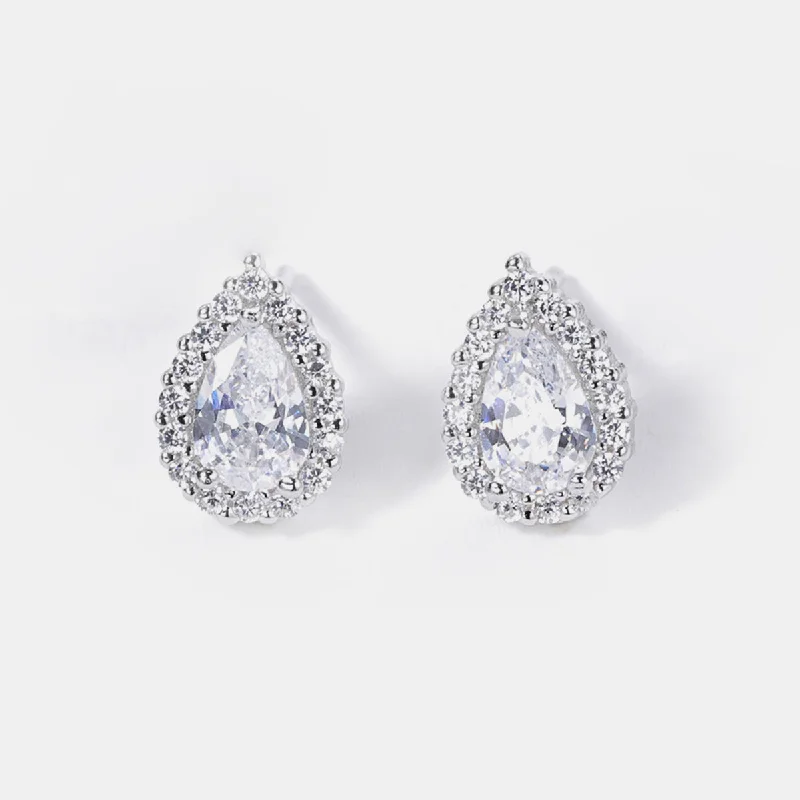 Aquamarine drop earrings reminiscent of the ocean925 Sterling Silver Zircon Teardrop Shape Earrings Aquamarine drop earrings reminiscent of the ocean925 Sterling Silver Zircon Teardrop Shape Earrings