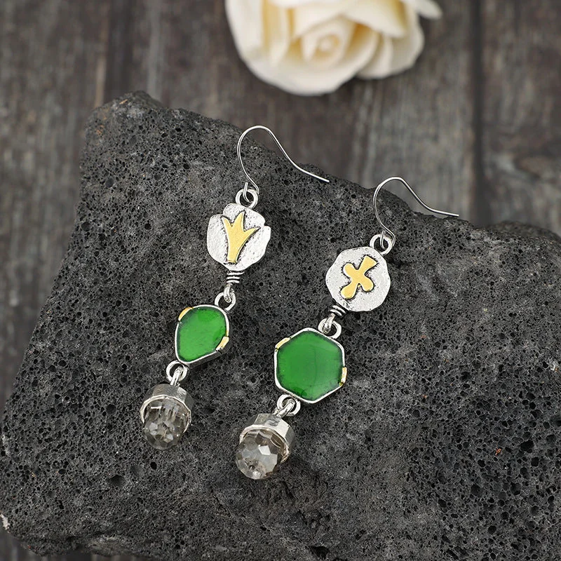 Sterling silver hoop earringsAlloy Asymmetric Earrings