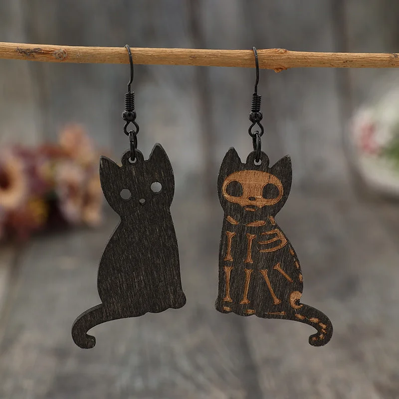 Emerald drop earrings for a luxurious and natural lookAlloy Hook Wooden Cat Earrings Emerald drop earrings for a luxurious and natural lookAlloy Hook Wooden Cat Earrings