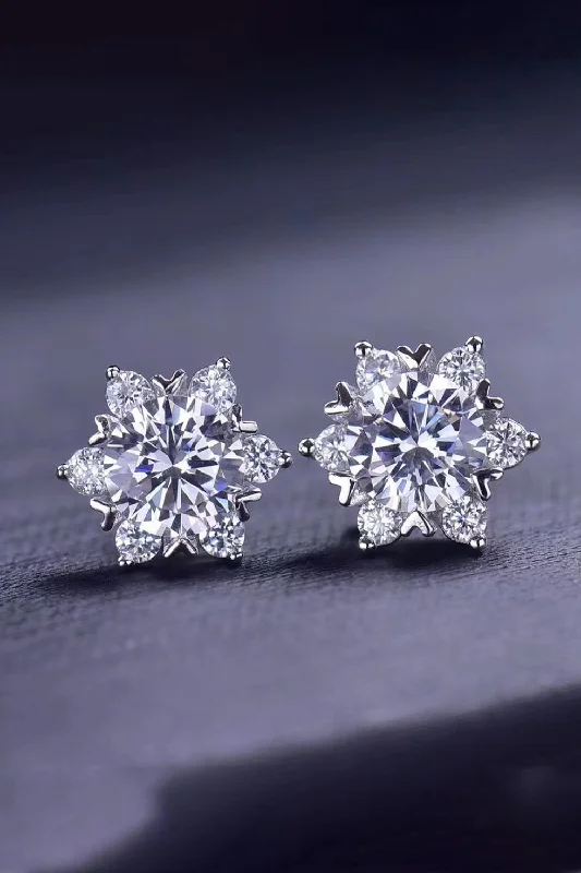 Cubic zirconia drop earrings as an affordable alternative2 Carat Moissanite Floral Stud Earrings Cubic zirconia drop earrings as an affordable alternative2 Carat Moissanite Floral Stud Earrings